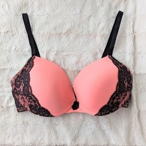 H&M push up lace bra peach pink size 34D